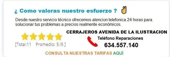 cerrajeros Avenida de la Ilustracion precios